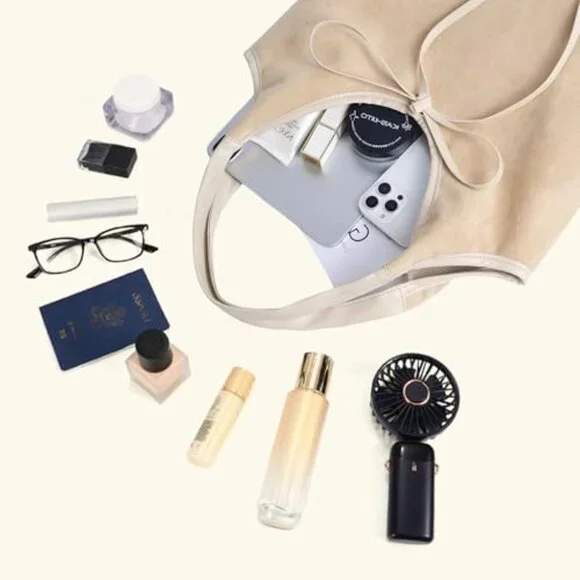 Vintage Suede Hobo Bag Slouchy Shoulder Tote Large Capacity Satchel Purse - Picture 6 of 8